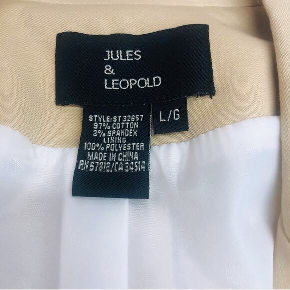 Jules & Leopold Tan Blazer Single Button Patch Pockets Normcore Office Attire - Picture 10 of 16